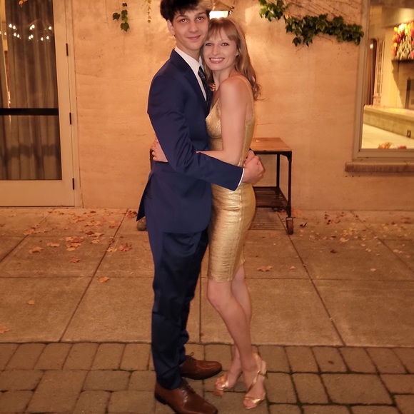 House of CB Dresses Gold Bandage Dress Poshmark